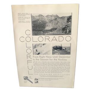 Vintage 1930 Colorado Association Colorful Ad Advertisement